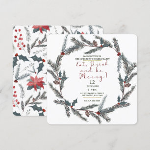 Invitación Bebida de Berry de Pino Botánico de Invierno Sé Fe