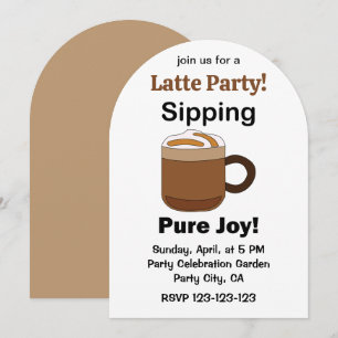 Invitación Bebida de café con leche Sorbiendo pura alegría Fi