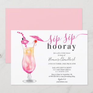 Invitación Bebida de cóctel tropical giratorio sorbo ducha de