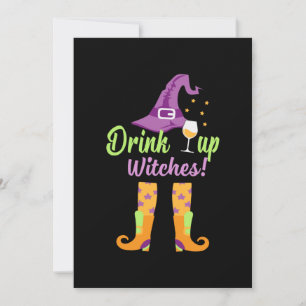 Invitación Bebida de Halloween Brujas Cumpleaños