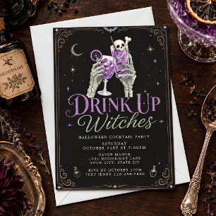 Invitación Bebida de la fiesta de cócteles de Halloween Bruja