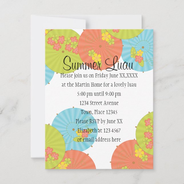 Invitación Bebida de recuerdo con paraguas (Anverso)