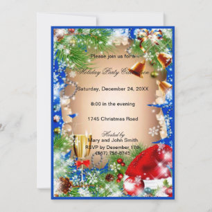 Invitación Bebida de Santa Eat Be Merry Christmas Fiesta Invi