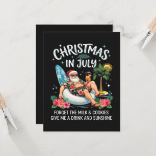 Invitación Bebida de vacaciones de Santa de Navidad en Julio