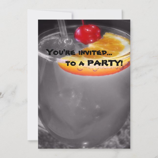 Invitación Bebida del cóctel de la hora feliz (Anverso)