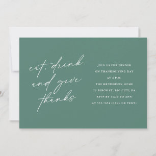 Invitación Bebida elegante y acción de gracias