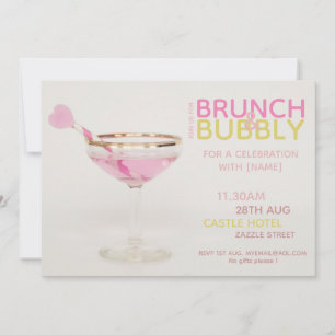 Invitación BEBIDA ESPUMOSA PARA BRUNCH Cóctel para Brunch de 