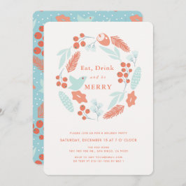 Invitación Bebida, fiesta de feriado para Navidades de guirna