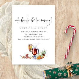 Invitación Bebida minimalista, sé feliz Fiesta de Navidad