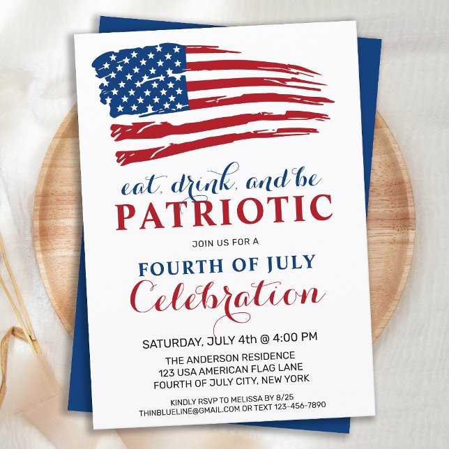 Invitación Bebida Por Comer Sea Patriótico Bandera De EEUU 4  (Subido por el creador)