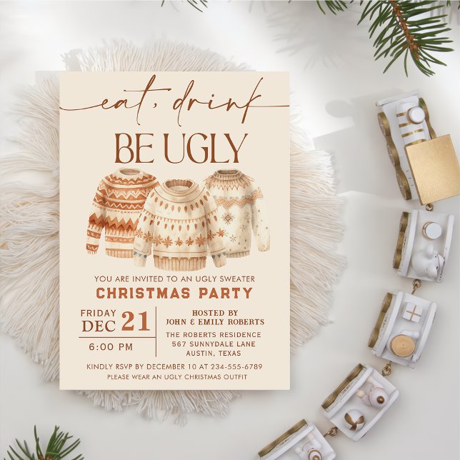 Invitación Bebida Que Sea Feo Navidad De Dulce (Subido por el creador)