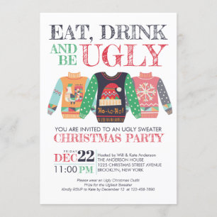 Invitación Bebida Que Sea Feo Navidad De Dulce