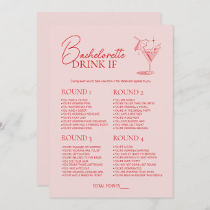 Invitación Bebida Retro Cocktail Bachelorette Party Si