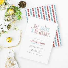 Invitación Bebida roja y azul para ser feliz Fiesta navideño