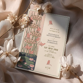 Invitación Bebida rosa Belle Époque Boda Art Nouveau