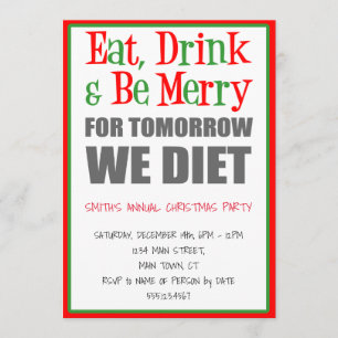 Invitación Bebida, sé Navidades divertidos Fiesta