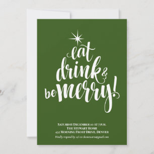 Invitación Bebida verde y Fiesta navideña de ser feliz