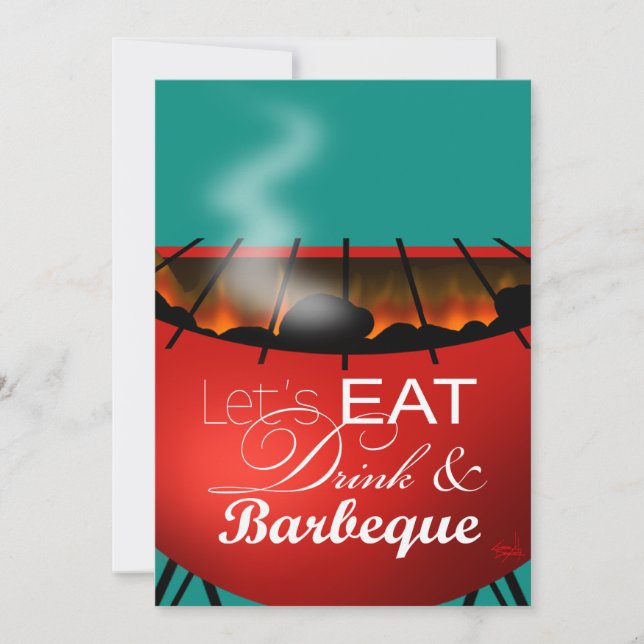 Invitación Bebida y barbacoa 4 de julio (Anverso)