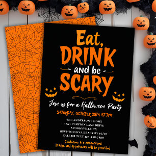 Invitación Bebida y fiesta festiva de Halloween de miedo