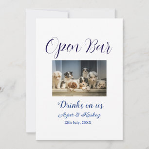 Invitación Bebidas a nuestro cargo bar abierto para la foto d