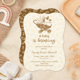 Invitación Bebidas de café rústico: un bebé está preparando B