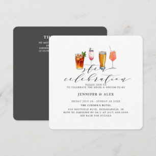 Invitación Bebidas de celebración de festín de carbón vegetal