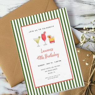 Invitación Bebidas de cóctel Adultos Cumpleaños