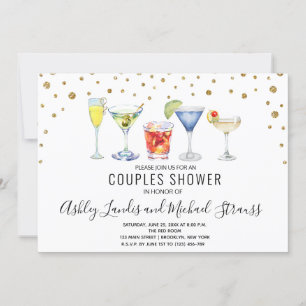 Invitación Bebidas de cóctel mezcladas Ducha de matrimonio