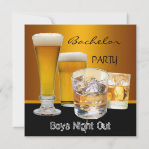 Invitación Bebidas de Despedida de Soltero Cerveza Noche de C