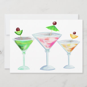 Invitación bebidas de fiesta de cócteles