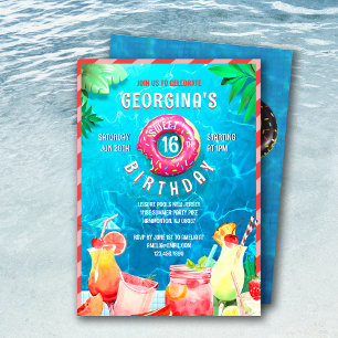 Invitación Bebidas de fruta de verano dulces 16 Fiestas Cumpl