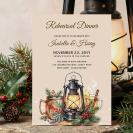 Invitación Bebidas de Linterna de Invierno Cena de Ensayo