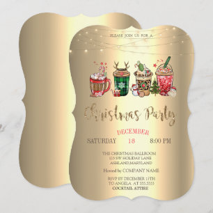 Invitación Bebidas de Navidad Fiesta de Navidad de la Empresa