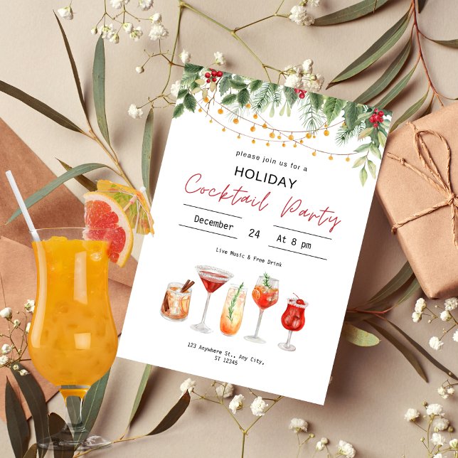 Invitación Bebidas de Navidades de cócteles Navidades de acua (Subido por el creador)