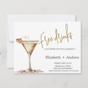 Invitación Bebidas elegantes gratis, Corazón de cristal de Ma
