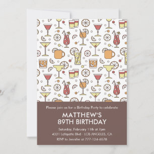 Invitación Bebidas elegantes y con estilo Cóctel cumpleaños 8