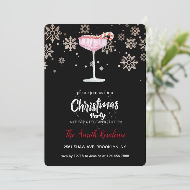 Invitación Bebidas festivas dulces (Anverso de pie)