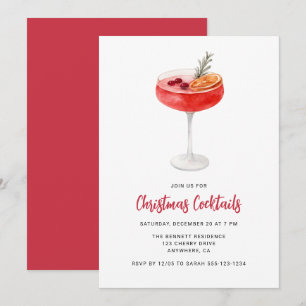Invitación Bebidas Festivas Modernas Fiesta de Cócteles de Na