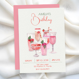 Invitación Bebidas frescas rosadas