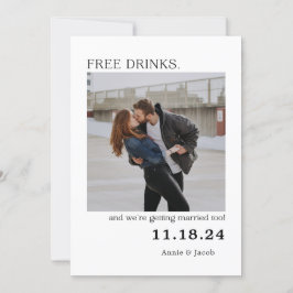 Invitación Bebidas gratis Guardar la fecha