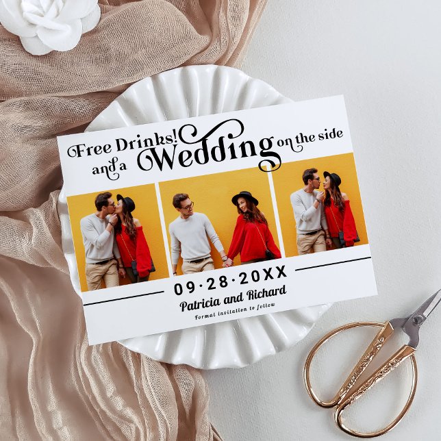Invitación Bebidas Gratuitas Boda Casual Ahorrar La Foto De F (Subido por el creador)