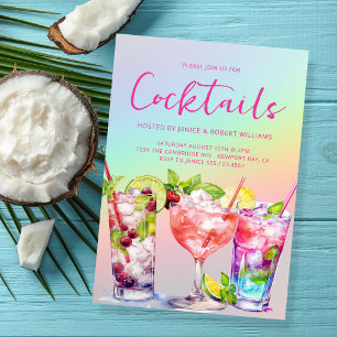 Invitación Bebidas modernas de Fiesta de cócteles