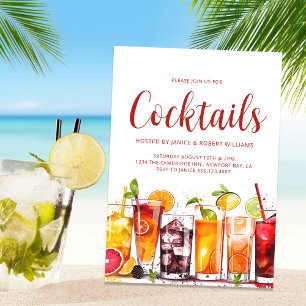 Invitación Bebidas modernas para fiestas de cóctel