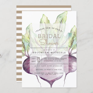 Invitación Bebidas orgánicas   Veggie   Ducha acuarela