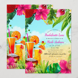 Invitación Bebidas Tropicales Fiesta de Luau de Soltera de Ve