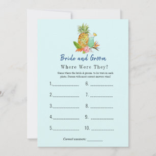 Invitación Bebidas tropicales Juegos de duchas de novias