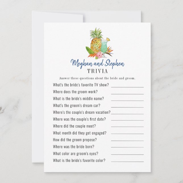 Invitación Bebidas tropicales Videojuegos de Couple's Shower  (Anverso)