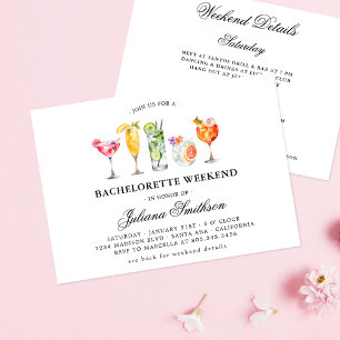 Invitación Bebidas y detalles del fin de semana de despedida