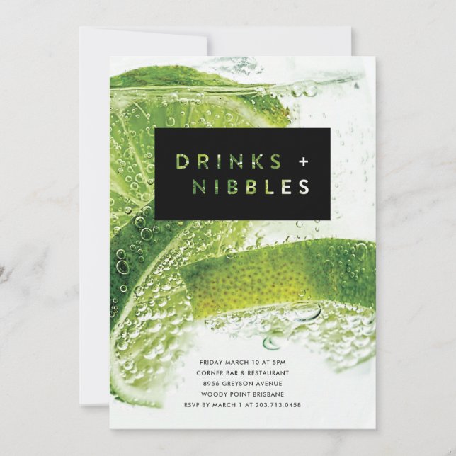 Invitación Bebidas y guijarros (Anverso)