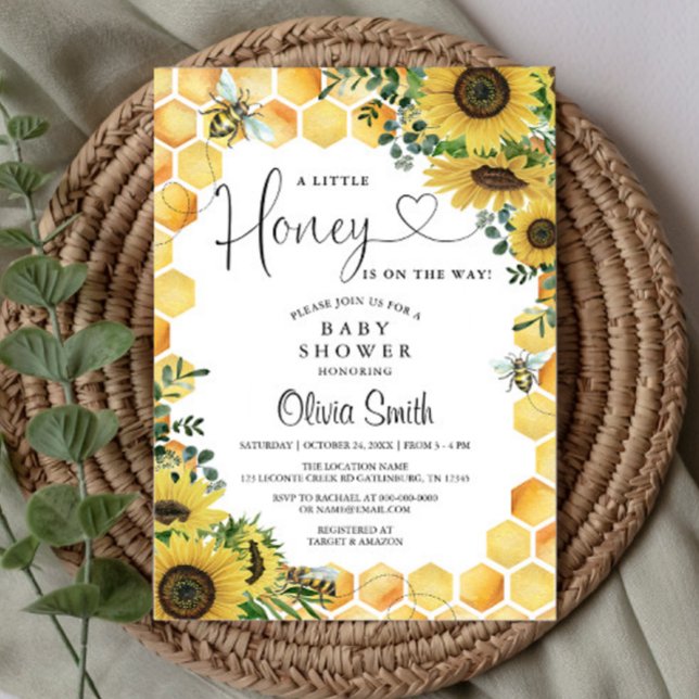 Invitación Bee A Little Honey Gender Neutral Baby Shower (Subido por el creador)